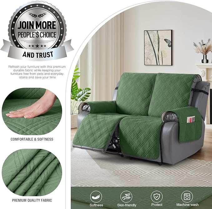 TAOCOCO 100% Waterproof Loveseat Recliner Covers 2 Seater, Split Loveseat Covers - Image 3
