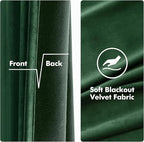 MIULEE Christmas Velvet Curtains Emerald Green Elegant Grommet Curtains Thermal - Image 3