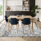 Toneed Abstract Area Rug Modern Washable Rug Soft Non Slip Rug Low Pile - Image 4