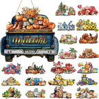 21 Pcs Interchangeable Seasonal Welcome Sign Front Door Decoration