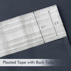 MIULEE Stone Blue Back Tab Blackout Curtains 63 Inch Length 2 Panels Set - Image 4