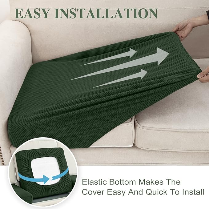 Couch Cushion Covers for Sectional Sofa L Shape Washable Separate Seat Chaise - Image 5