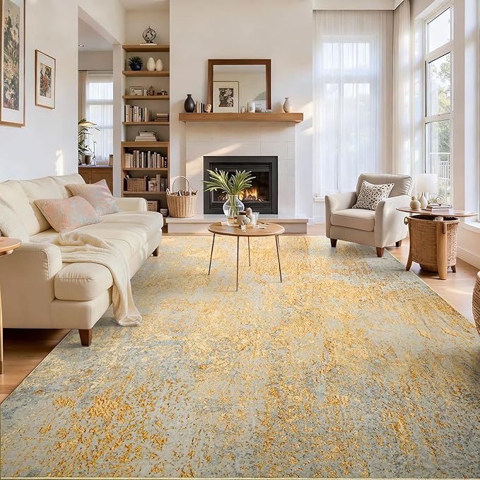 Ompaa Living Room Rug 6x9 Area Rug Washable Boho Carpet Non Slip Abstract - Image 4