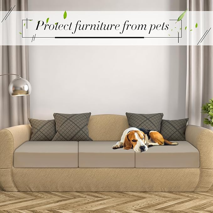 Newwiee Set of 4 Stretch Patio Cushion Covers Sofa Couch Seat Chair Slipcovers - Image 5