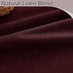 Burgundy 100% Blackout Linen Curtains 72 Inch Length 2 Panels Set - Image 3