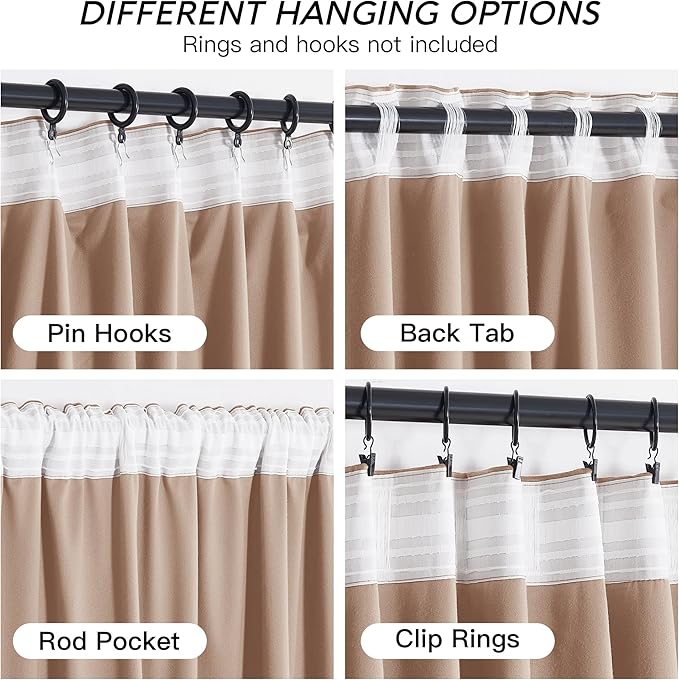 RYB HOME Blush Velvet Curtains 72 inches - Image 4