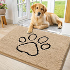 Smiry Dog Door Mat for Muddy Paws, Absorbent Dirt Trapper Non Slip Quick Dry by Smiry