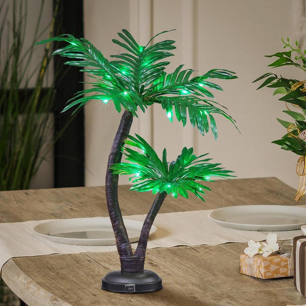LIGHTSHARE Gorgeous Artificial Lighted Solar Palm Tree 4FT&6FT Office Decor, 184LED for Outside Patio Home Party Garden Nativity