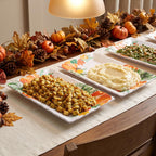 Pumpkin Melamine Serving Platters, 14.5" Serving Trays for Party