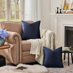 GIGIZAZA Navy Blue Velvet Pillow Covers 18x18, Square Solid Throw Pillow Covers - Image 3