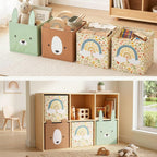 OOOK 4 Pack Foldable Fabric Storage Bins, 11.4" x 10.6" x 11.8"