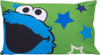 Sesame Street Awesome Buds Elmo/Cookie Monster 4 Piece Toddler Bed Set, Blue/Red/Green, 4 Piece Set