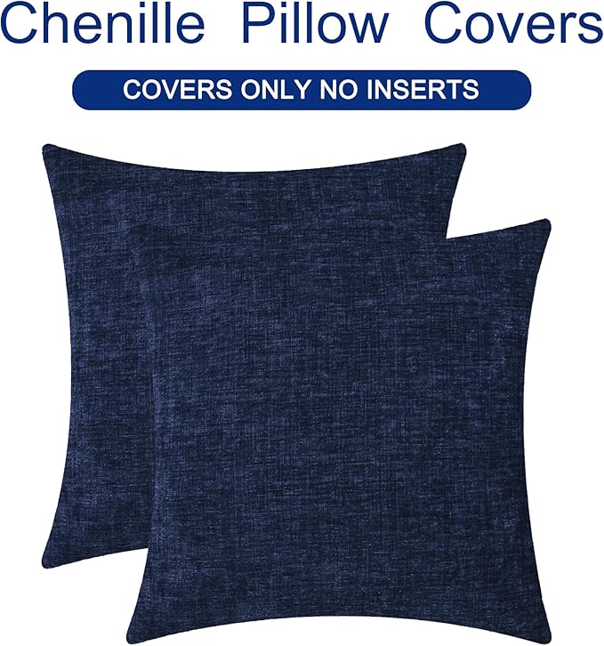 CaliTime Throw Pillow Covers Decorative 20 X 20 Inches Pack of 2 Cozy Chenille - Image 6