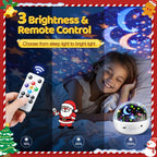 COOLNIGHT Boy Room Decor, 93 Lighting+3 Films Toddler Room Decor, Remote+Dimmable+360° Slient Nightlight for Baby Nursery, Starry Night Light Up Toys, Moon Projector (White)