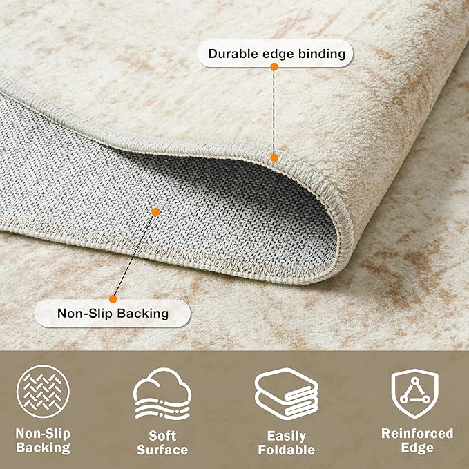 10x14 Area Rugs for Living Room Washable Rug: Anti-Skid Abstract Modern Living - Image 4