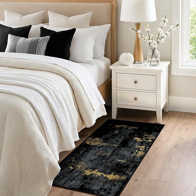 Washable Area Rugs 2'x5' Non-Slip Modern Abstract Soft - Image 3