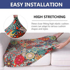 hyha Printed Couch Cushion Covers, Floral Sofa Covers Washable - Image 4