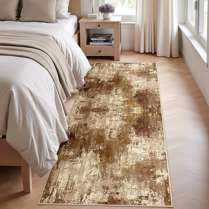 Washable Area Rugs 2'x6' Non-Slip Modern Abstract Soft - Image 3
