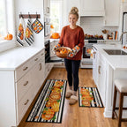 Fourluoo 10 Pcs Fall Kitchen Decor Hello Pumpkin Kitchen Accessories Set