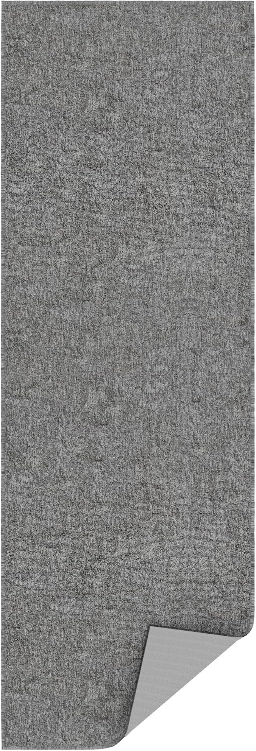 Ottomanson Door Mat Indoor Entryway Runner Rug – Non-Slip Durable Low-Pile Runner with Stain-Resistant Surface, 20" x 59", Gray
