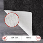 Luul Home Non Slip Dark Gray Solid Rubber Back Thin Door Mat for Entryway 2x3 for Kitchen, Rug for Bathroom, Stain Resistant Easy Cleaning Non Shedding Carpet Dark Gray 2 x 3