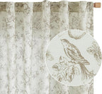 jinchan Linen Floral Curtains for Living Room 84 Inch Length Taupe Printed - Image 8