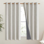 NICETOWN Snowbound Vintage Linen 100% Blackout Curtains - Image 2