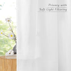 NICETOWN White Linen Curtains 102 inches Long - Image 3