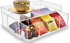 Heavy-Duty Acrylic Tea Station with 8-Compartment Drawer Organizer