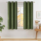 NICETOWN Short Faux Linen Froest Green Blackout Curtains 63 inches Long by NICETOWN