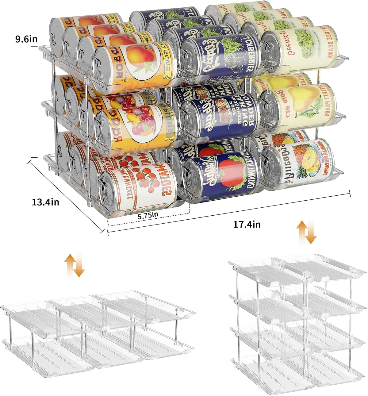 LXLXXL Can Organizer for Pantry Canned Food Storage Goods Holders 3 Tier