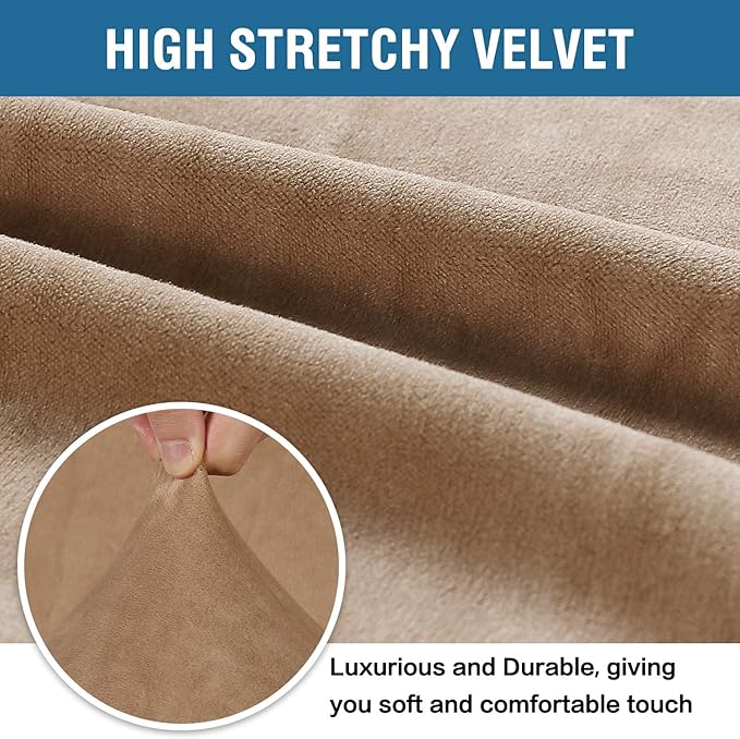 H.VERSAILTEX Stretch Velvet Armchair Cover Couch Covers 1 Cushion Chair - Image 3