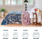 MSGKV Boho Throw Blanket for Couch 50"x60" 100% Cotton Floral Blanket Spring - Image 5