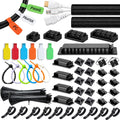 [261Pcs] Cable Management Kit, Cord Organizer, Complete Desk Cable Management Solution to Keep Desk Clean, Cable Organizer Accessories for Home Office Essentials, Black