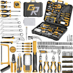 218PCS Home Tool Set – Hammer, Wrenches, Screwdrivers, Hacksaw, Electrical Tester, Work Lamp – DIY, Furniture Assembly & Minor Repairs – Gift for Homeowners