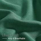 Nanspring Dark Green Linen Curtains 96 Inches Long 2 Panels Set - Image 5