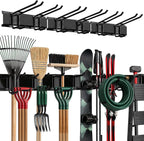 Garage Wall Organizer, Shovel Holder Wall Mount, 48" Double Hooks
