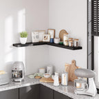 BAMEOS Floating Shelves, 31W x 8D Wall Mounted Display Shelves with Invisible Brackets, Set of 2 | Lightweight Décor Shelf for Bedroom, Living Room, Bathroom & Entryway Black
