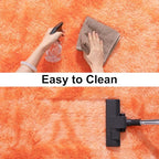 Soft Runner Rugs for Bedroom Hallways, 2x6 Tie-Dyed Orange Fluffy Shag Throw - Image 4