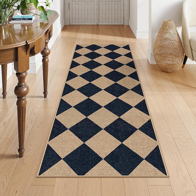 Lahome Colette Checkered Easy Jute Runner, 2x6 Kitchen Runner Rug Non Slip - Image 7
