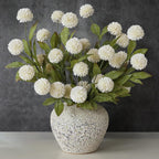 VIERENA 6 Pcs 27" Artificial Pompon Mum Silk Flower Stems for Vase (Cream)