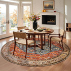 SERISSA Boho Round Area Rug, 6ft Washable Non-Slip Circle Rug, Ultra Soft - Image 2