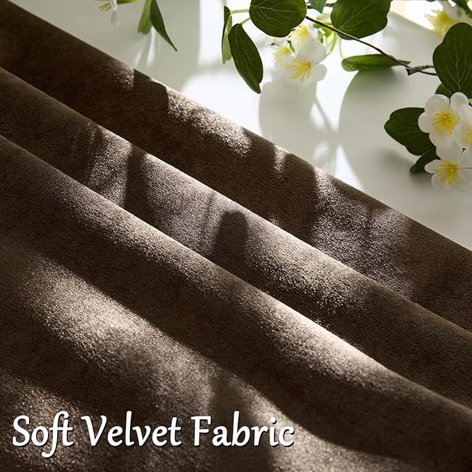 GIGIZAZA Brown Velvet Pillow Covers 16x16, Square Solid Throw Pillow Covers - Image 3