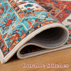 SERISSA Boho Rugs for Entryway, 2x3 Orange Entryway Rug Non-Slip Washable Small - Image 8