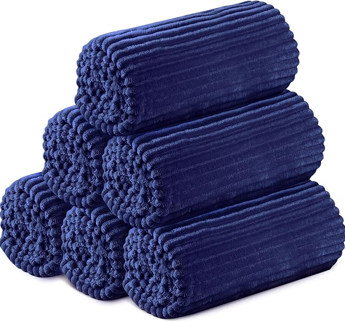 Buryeah 6 Pcs Flannel Throw Blanket Bulk 50 x 60 in Sleepover Blanket Outdoor by Buryeah