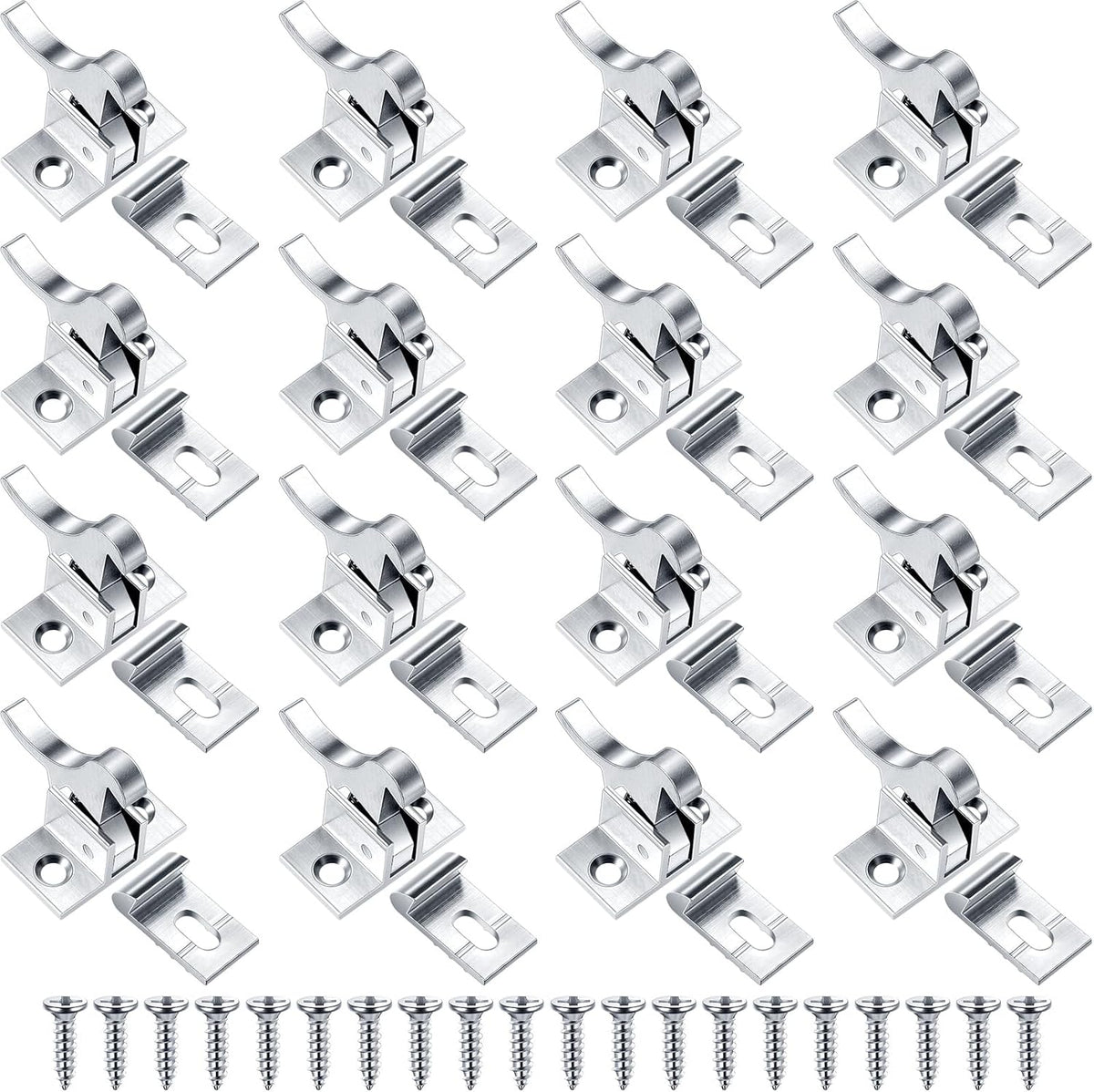 8 Pcs Silver Heavy Duty Cabinet Door Latch