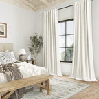 Guken Ivory Linen 100% Blackout Curtains 84 Inch Length 2 Panels Set - Image 8