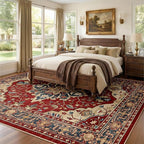 RELEANY Area Rugs 9'x12' Washable Non-Slip, Floral Vintage Distress Print - Image 2