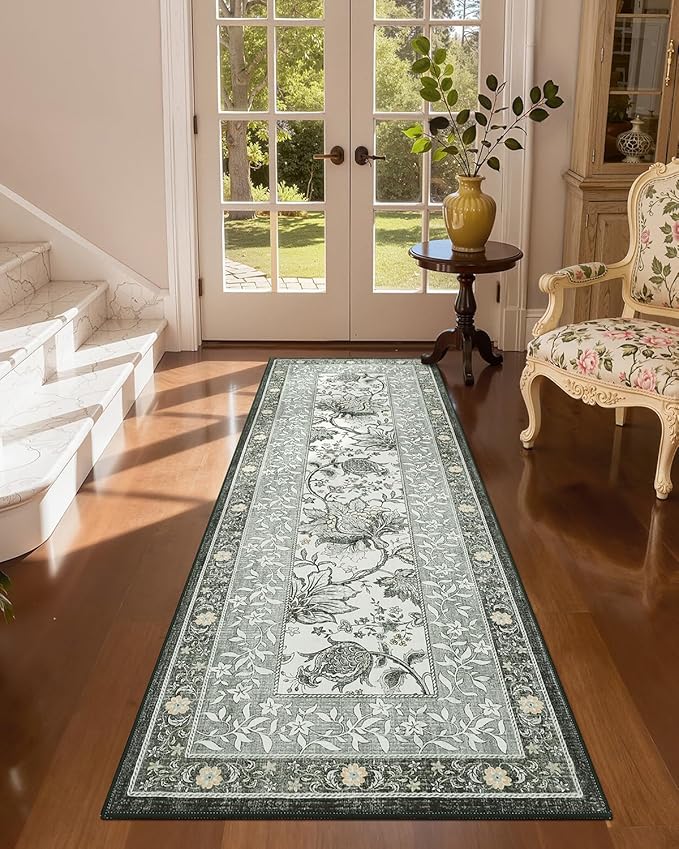 GarveeHome Sage Green 2.5 x 8 Washable Kitchen Runner Rugs Non Slip Provence - Image 6