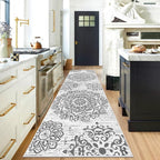 HEBE Hallway Runner Rug 3'x10' Washable Vintage Distressed Area Rugs Non Slip - Image 9